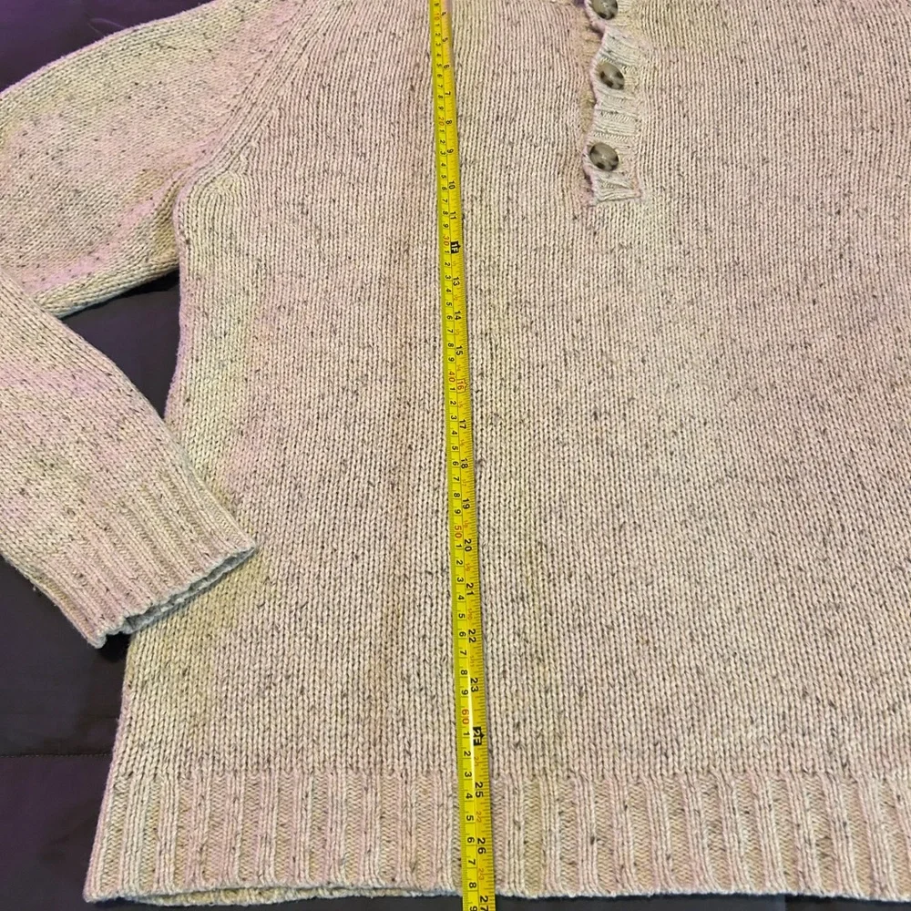 Eddie Bauer Shawl Collar Knit Sweater Men’s Large Beige Speckled